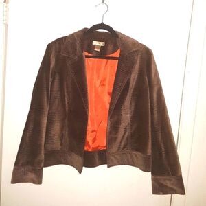 Patrick Christopher 70's Vibe Brown Cotton Jacket Size Large